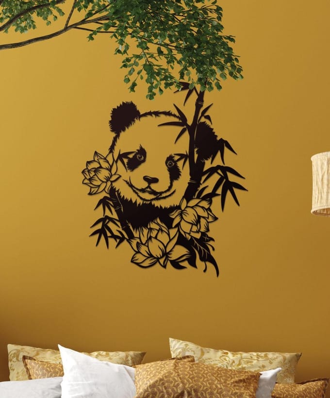 Wanddecoratie dieren | Panda - M (40x45cm)