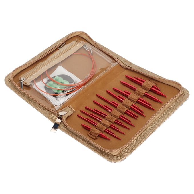 Ensemble d'aiguilles circulaires en aluminium 3 à 6 mm Lissage Ensemble d'aiguilles circulaires interchangeables avec brown