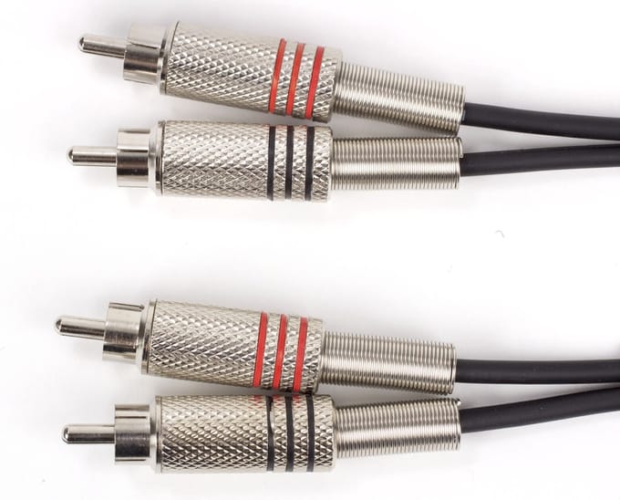MUSIC STORE Cinchkabel 2m metaalstekker - Audio kabel
