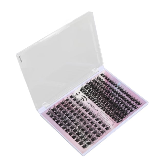126 Clusters DIY Wimperextensions Kit D Krul Fluffy Individuele Wimperextensions Kit met 3ml Lash gray