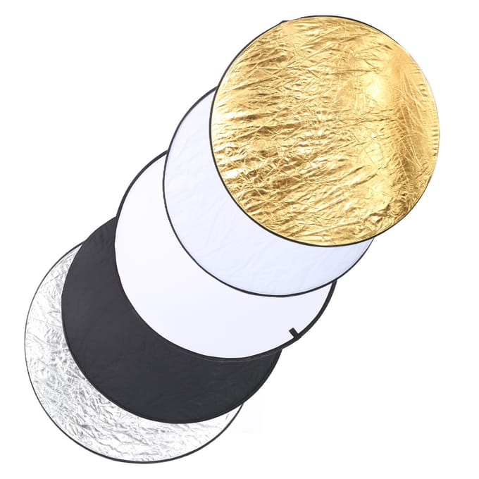 110cm 5 in 1 Handheld Opvouwbare Ronde Schijf Lichtreflector Draagbare Fotografie Diffuser beige
