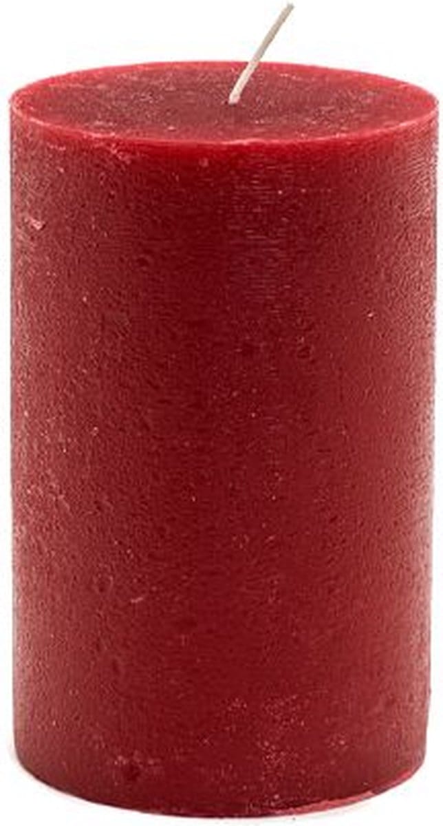 Rustik Lys - Rustieke stompkaars 'Classic' (Ø10x18cm, Antiek Rood)