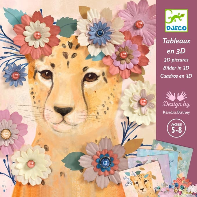 Djeco creatief papier bloemkronen knutselset voor kinderen.