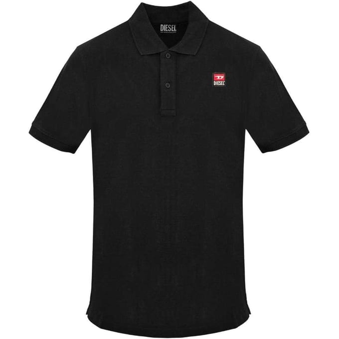 Diesel Heren Kaviaar Klein Logo Poloshirt (Zwart)
