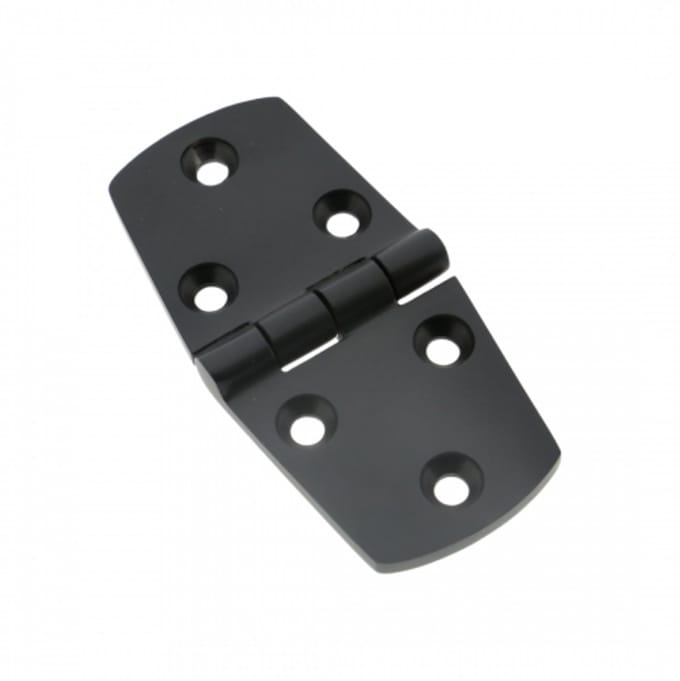 Luikscharnier - 76x37mm - Knoop Boven - Rvs 316 - PVD Mat zwart