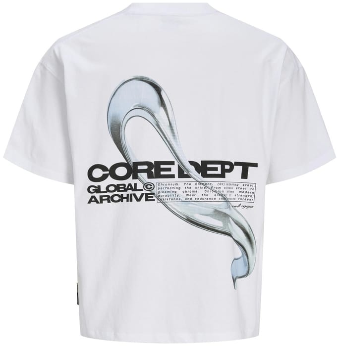 Jack & Jones Heren chrome backprint t-shirt jcobiarritz