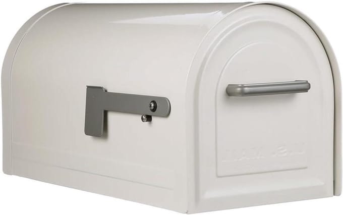 Architectural Mailboxes Reliant Grote Capaciteit, vergrendeling, Gegalvaniseerde Staal Post Mount Brievenbus, Wit