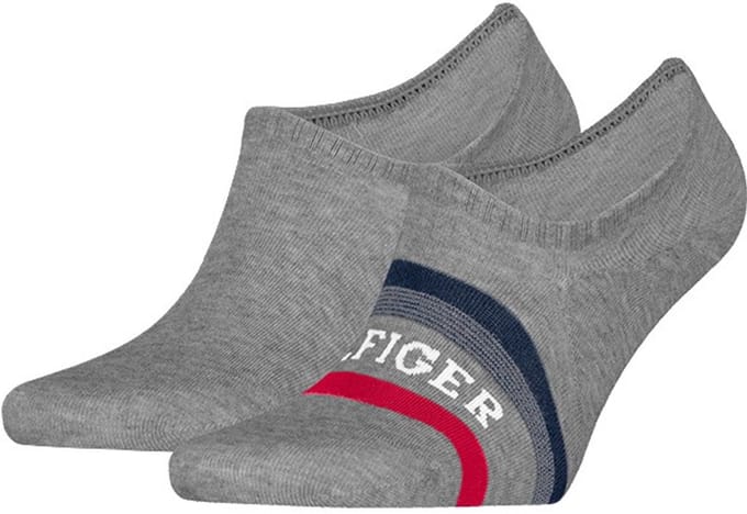 Tommy Hilfiger heren 2P footies hilfiger tab grijs