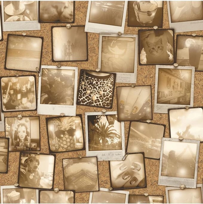 Dutch Wallcoverings vliesbehang kurk/foto's - beige