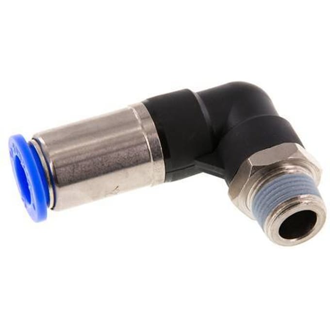 12mm & R3/8'' Zelfsluitende L-insteekkoppeling Vernikkeld messing/PBT buitendraad 0-10 bar