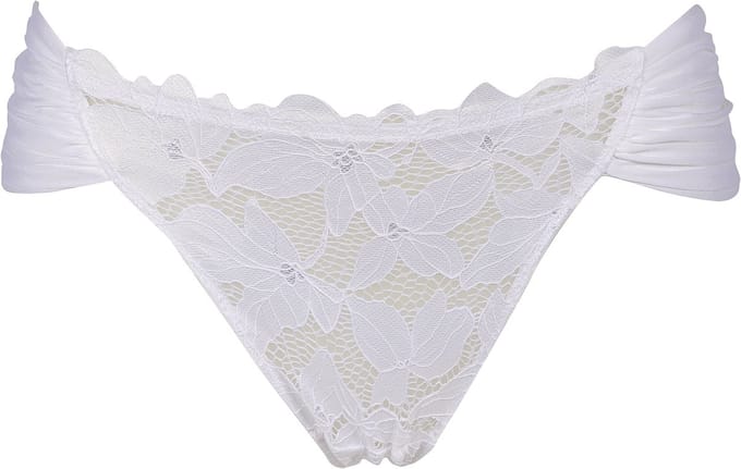 After Eden Morgan - Slip met wrinkle effect -Dames Onderbroek - Wit- Maat L
