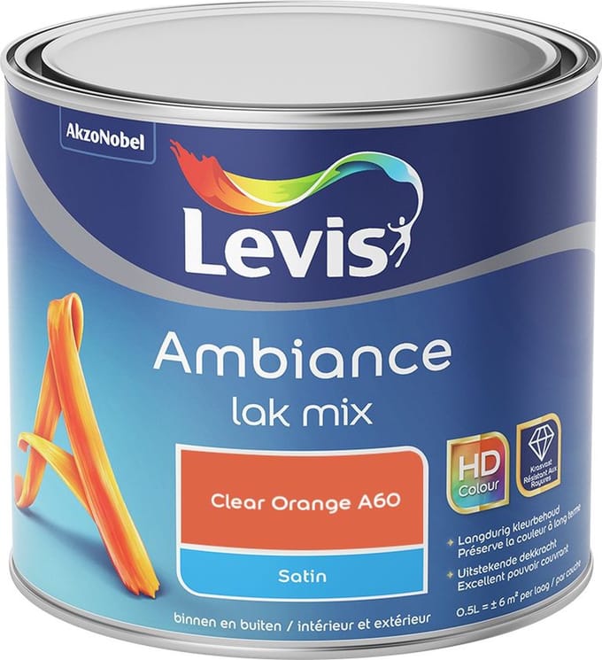Levis - Ambiance Lak Satin Mix - Clear Orange A60 - Mengverf - 0,5 L