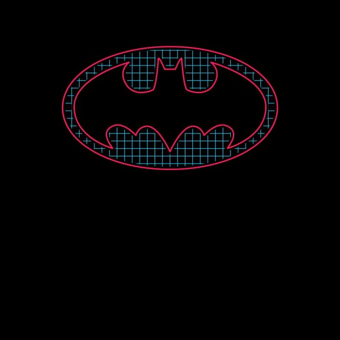 Justice League Batman Retro Grid Logo Men's T-Shirt - Black - M