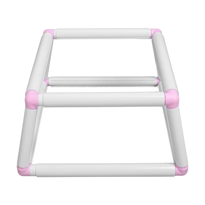 Borduurframe Schootstandaard Kruissteek Borduurhouder Set Rechthoekige Plastic Buis Dubbellaags wit