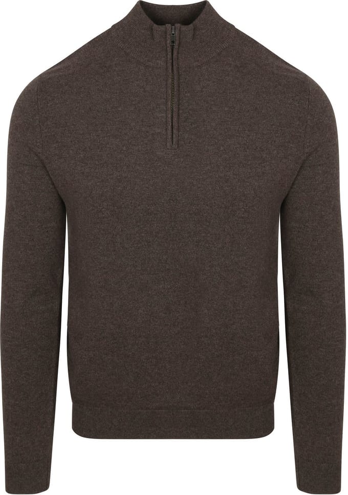 Steppin' Out Half Zip Trui Merinowol Bruin - Maat 3XL - Heren - Pullovers