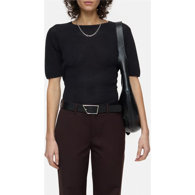 Closed Crew Neck Short Sleeve Knits Black Größe: XS | Pullover Outlet | Damen | Schwarz