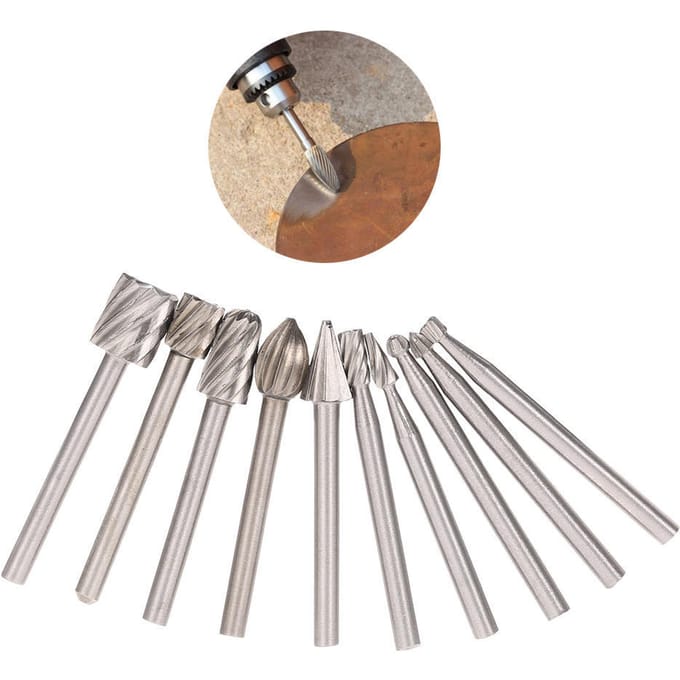 10 stuks hogesnelheidsstaal braambit 3mm roterende snijvijlset CNC-gravering