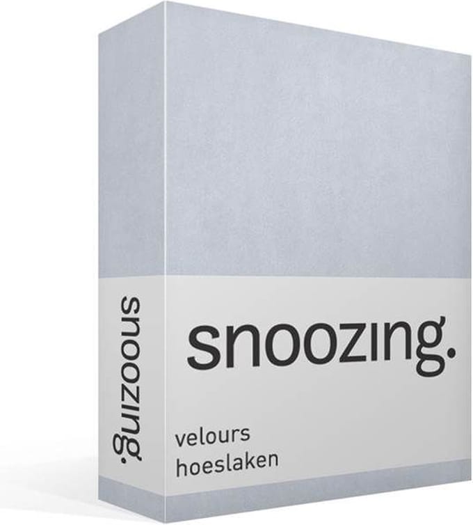 Snoozing velours hoeslaken - Extra breed - Hemel