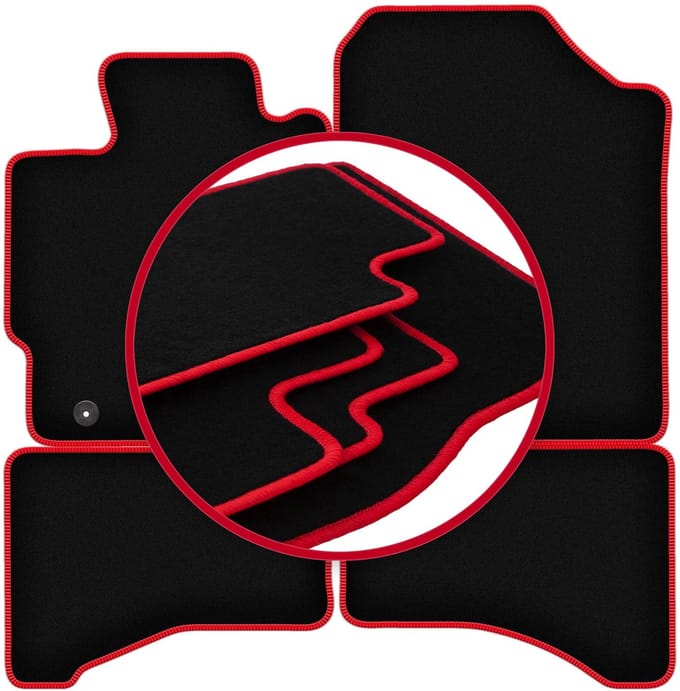 CARLUX-RED automatten voor: Toyota Yaris III Hybrid hatchback (2013-2017)