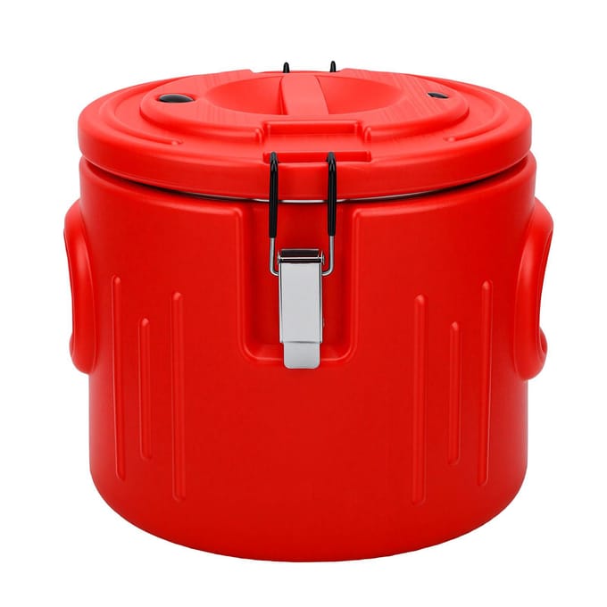 10L RVS Geïsoleerde Emmer met Handvat Thermische Hete en Koude Drank Serveercontainer voor Restaurant Dranken red