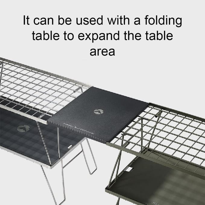 Buiten Aluminiumlegering Tafelblad Multifunctioneel Bureauaccessoire Hulpblad Uitbreiden hollow gray