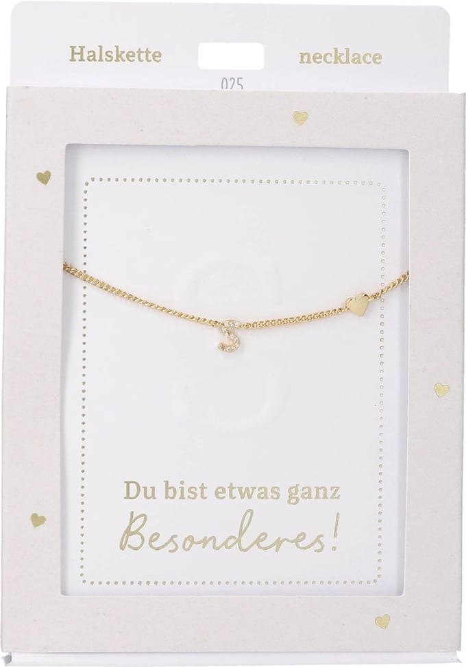 Depesche ketting goudkleurig letter S hartje 47cm cadeau.