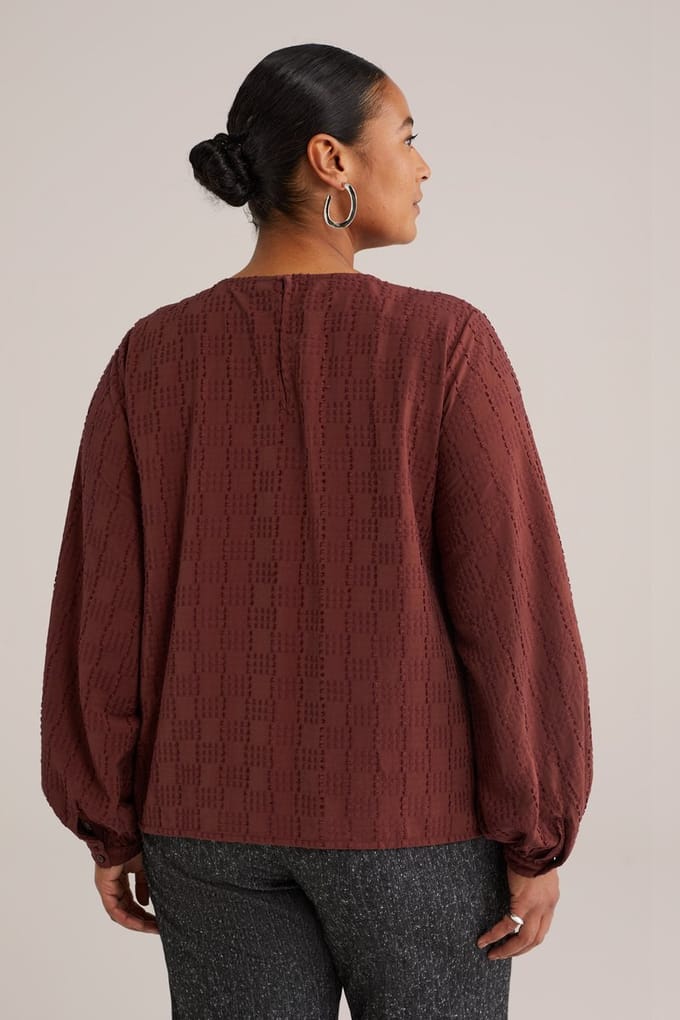 WE Fashion Dames Blouse met structuur - Curve