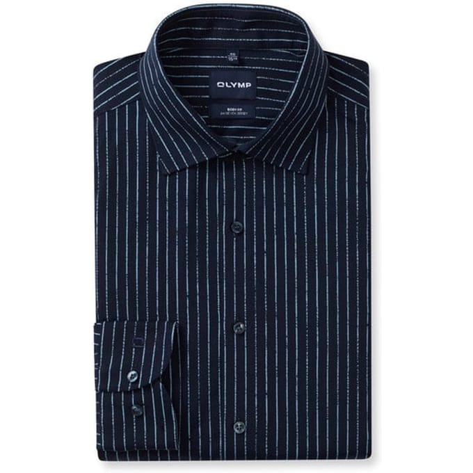 OLYMP Level Five 24/Seven Overhemd, Body Fit, Kent, Marineblauw