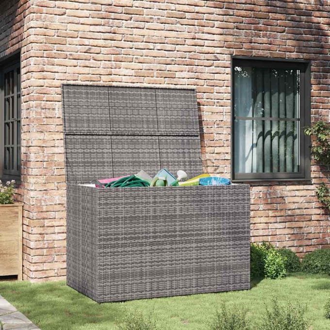 vidaXL - Tuinbox - 150x100x100 - cm - poly - rattan - grijs