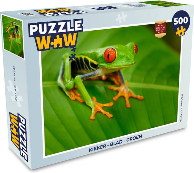 Puzzel Kikker - Blad - Groen - Legpuzzel - Puzzel 500 stukjes