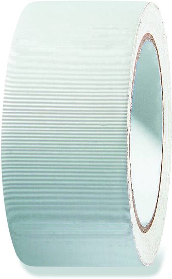 Plastic tape met kruisgleuf UV14, 50 mm x 33 m, wit