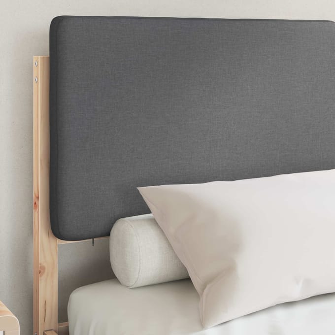 vidaXL - Bedframe - met - Gevoerde - Hoofdbord - Donkergrijs - 150 - x - 200 - cm
