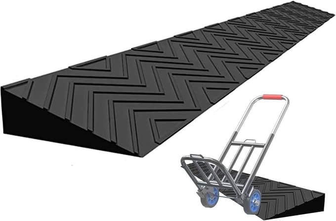 Drempelhelling - Oprijplaat Hellingmat - Obstakels Overbruggen - Antislip Textuur - 100x21.5x10cm - Zwart