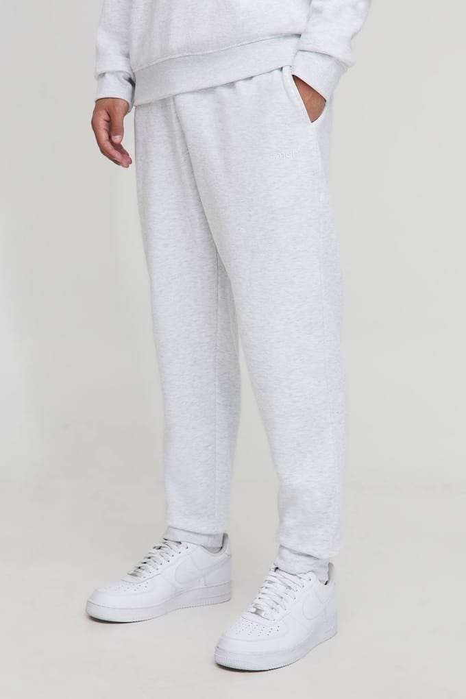Basic Man. Jogger met normale pasvorm | Grey Marl | Size Medium