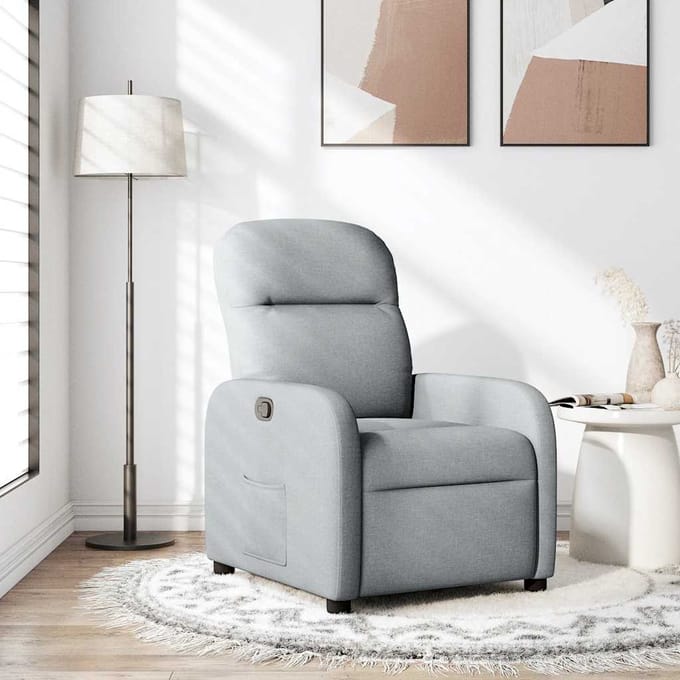 vidaXL - Fauteuil - verstelbaar - stof - lichtgrijs