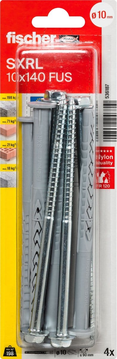 Fischer 536187 SXRL 10 x 140 FUS K NV Constructie plug 140 mm 1 set(s)