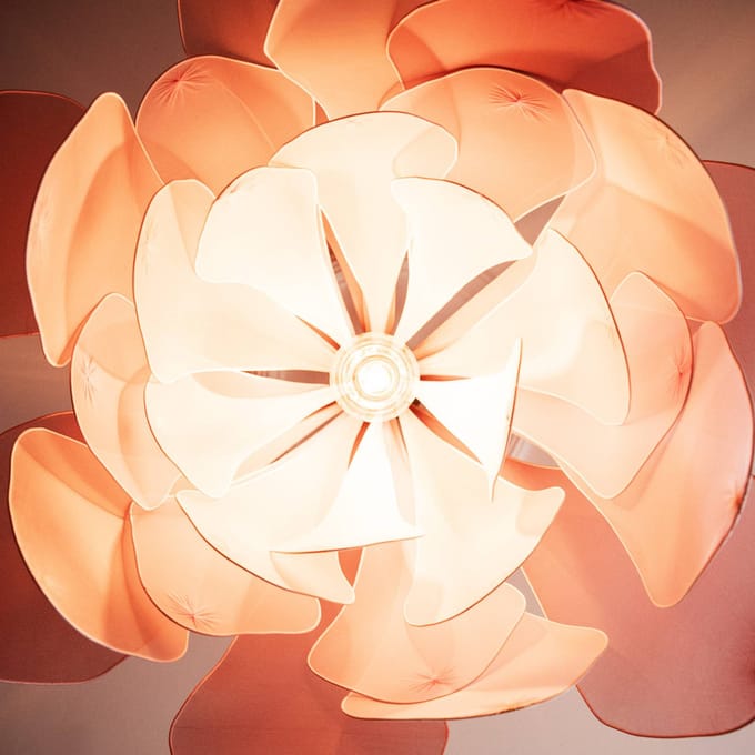 By Rydéns hanglamp Lou Lou, roze, Ø 80 cm, stof