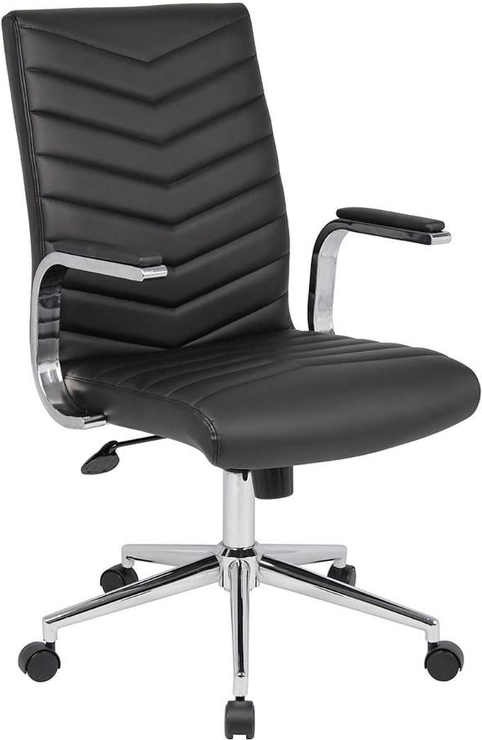 Design Bureaustoel Izola - Zwart - PU leder - 360° draaibaar - kantelbaar