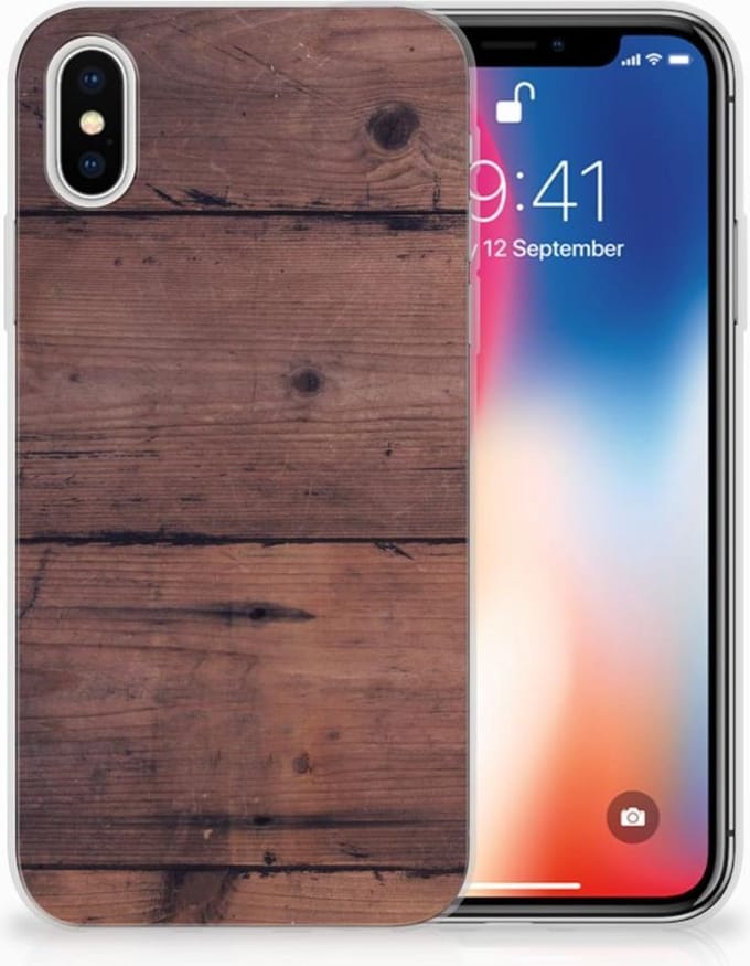 Apple iPhone X | Xs Bumper Hoesje Old Wood