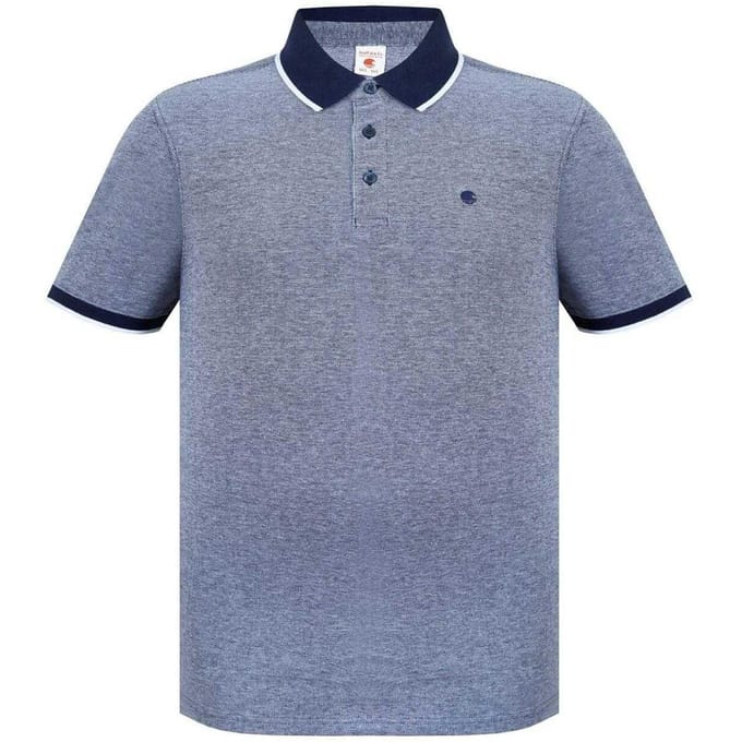 SoulCal Heren Piqué Poloshirt (Marine, Wit)