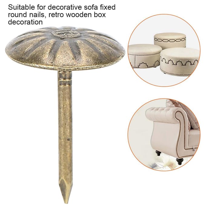 500 stuks 11 x 16 mm Bubble Nagel Chrysantenpatroon Retro Brons IJzer Sofa Vaste Decoratie beige