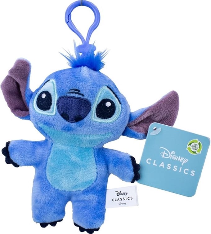 Lilo & Stitch - Pluche - Bagclip - Knuffel - Sleutelhanger - 14cm - Blauw - Stitch