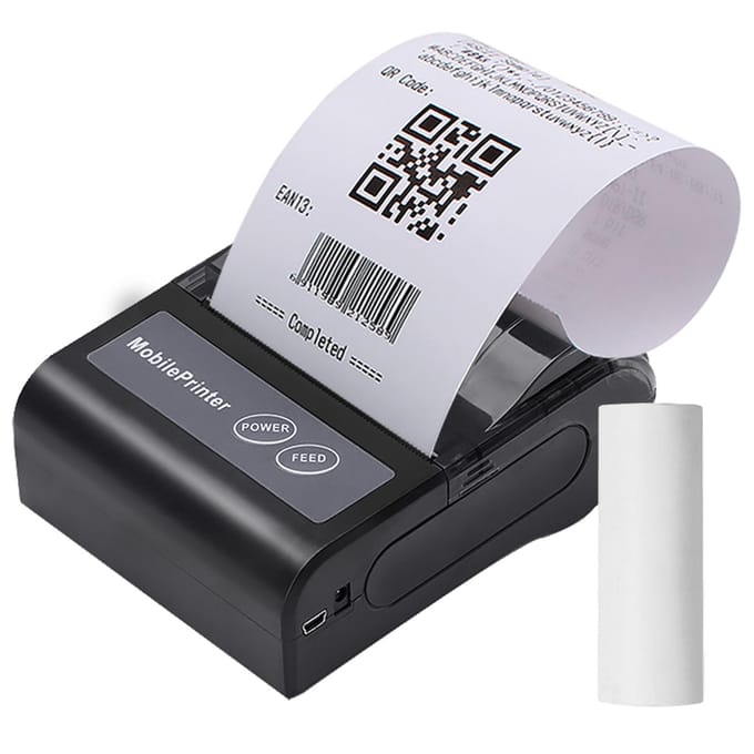 Draagbare BT 80mm Thermische Bonprinter Persoonlijke Mini Factuur POS Mobiele Printer met Oplaadbare zwart