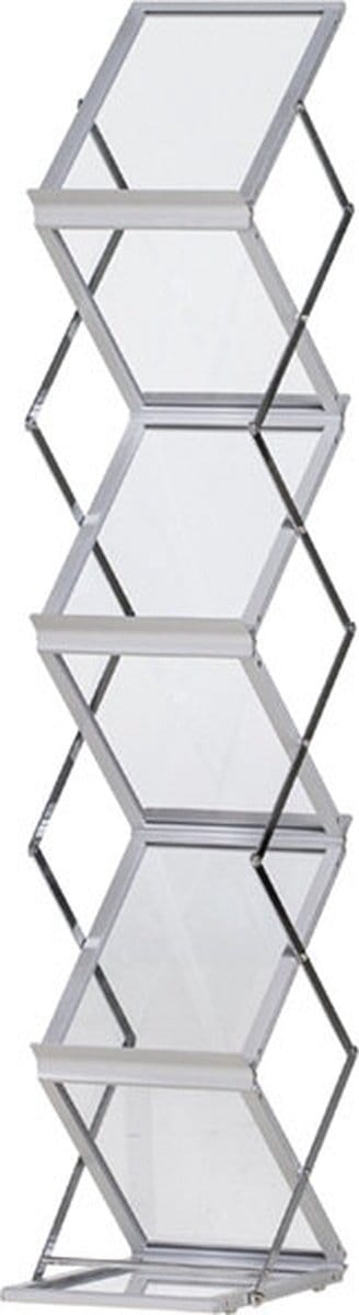 Zig Zag brochure stand (6x A4) opvouwbaar met koffer