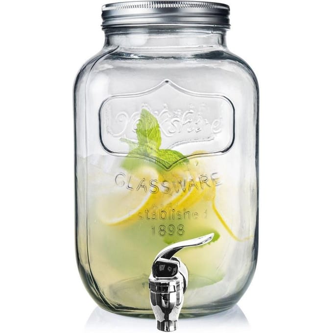 Bocal à boisson en verre avec robinet 4 l