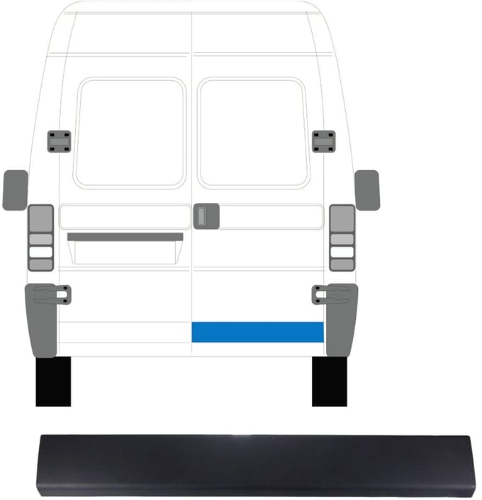 Sierlijst achterdeur voor Fiat Ducato 1994-2002 / Rechts