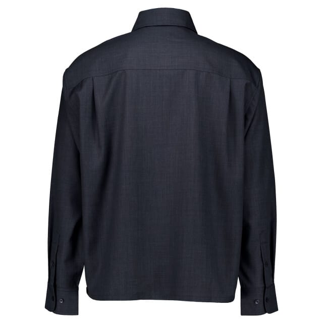 Olaf Wool Blend Boxy Ls Shirt Lange Mouw Overhemden Grijs M240311