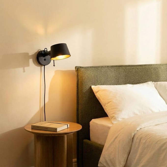 Lucande - wandlamp - 1licht - metaal - H: 14 cm - E27 - zwart, goud