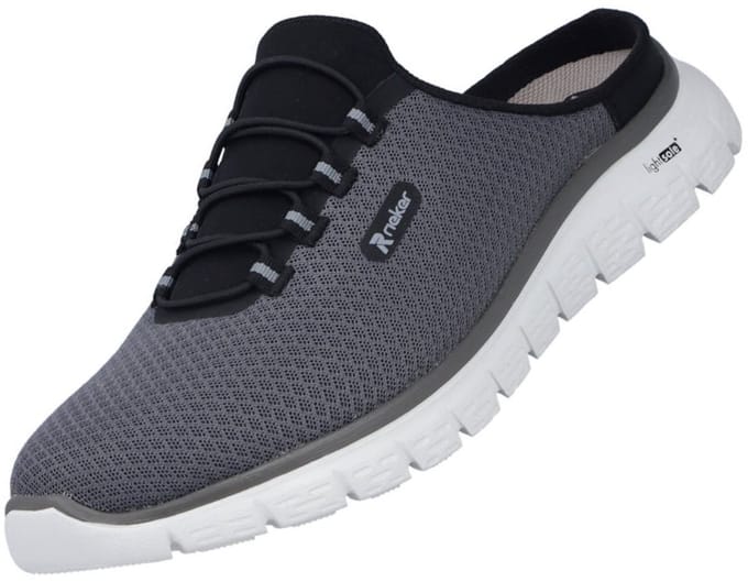 Rieker herenschoenen sabot slip-on grijs
