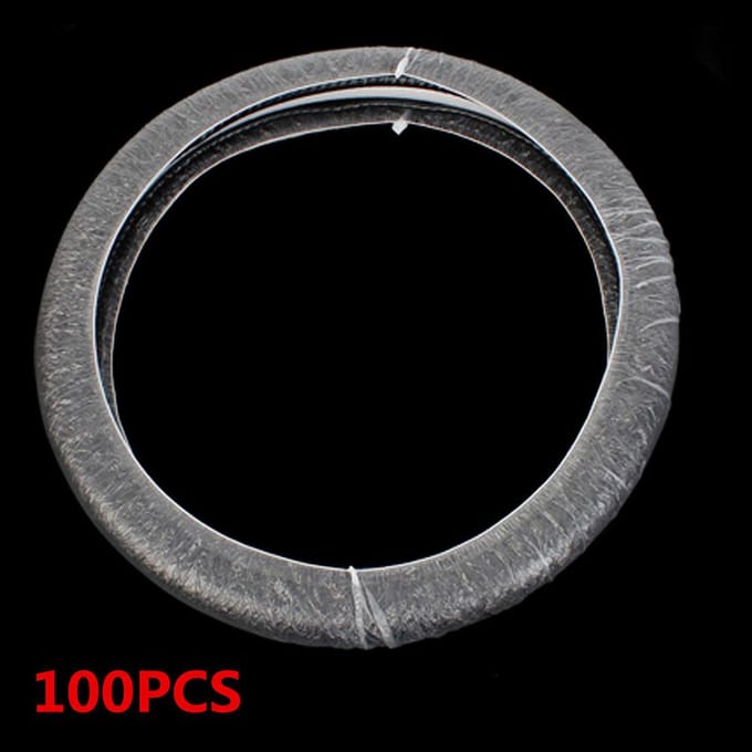 Ensemble de 100 pièces Housse de volant universelle jetable en plastique black